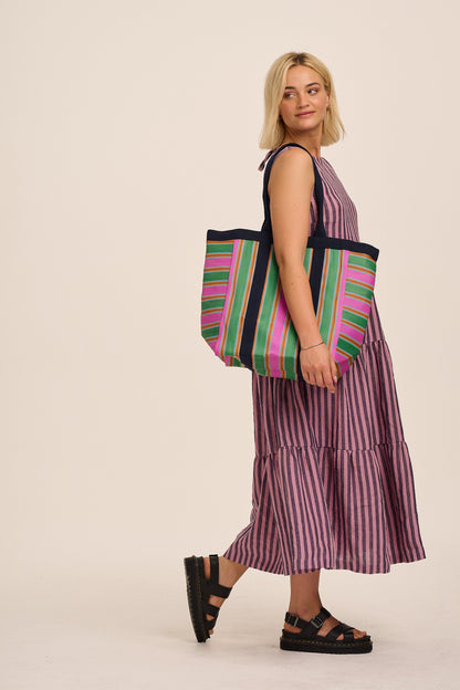 Recycled Nylon Easy Bag - Pink & Green