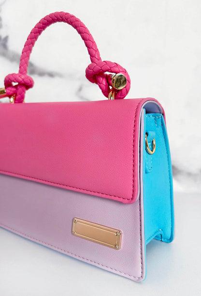 Fun With You Pink Colour Block Detail Bag