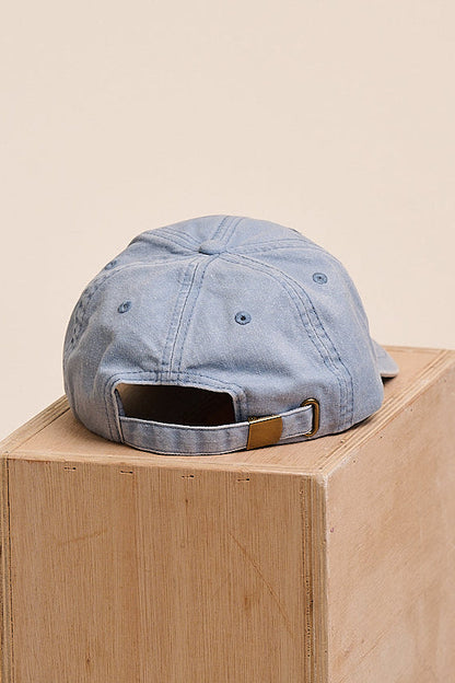 Strong Girls Club Kids Vintage Wash Slogan Cap - Light Denim