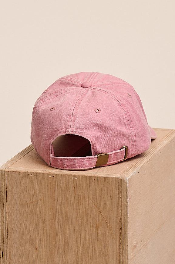 Strong Girls Club Kids Vintage Wash Slogan Cap - Dusky Pink