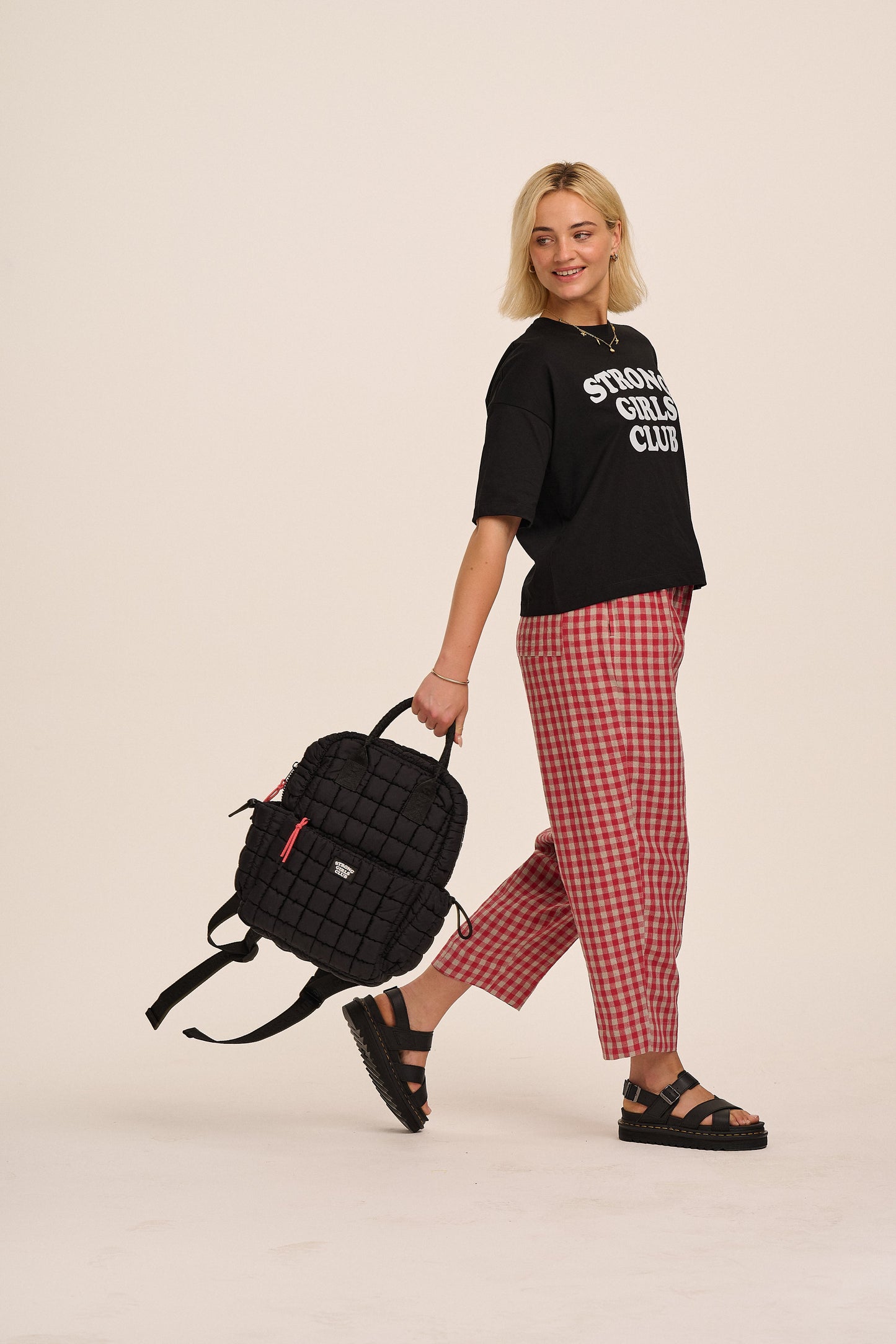 Dumpling Quilted Backpack - Black