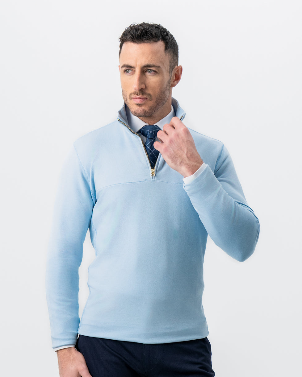 Quarter Zip - Light Blue
