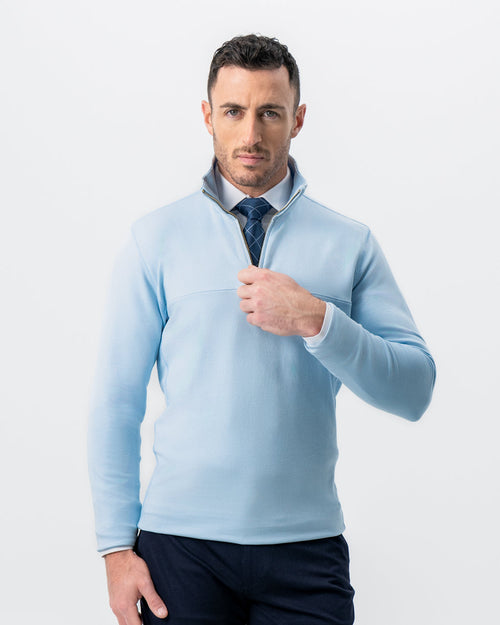 Quarter Zip - Light Blue