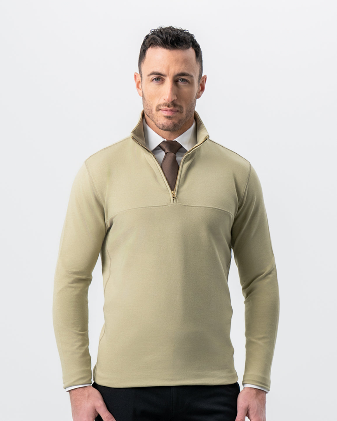 Quarter Zip - Light Olive