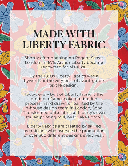 EILEEN Red Flowers, Made with Liberty Fabric