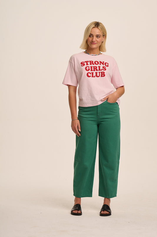 Maggie Barrel Leg Jean - Green