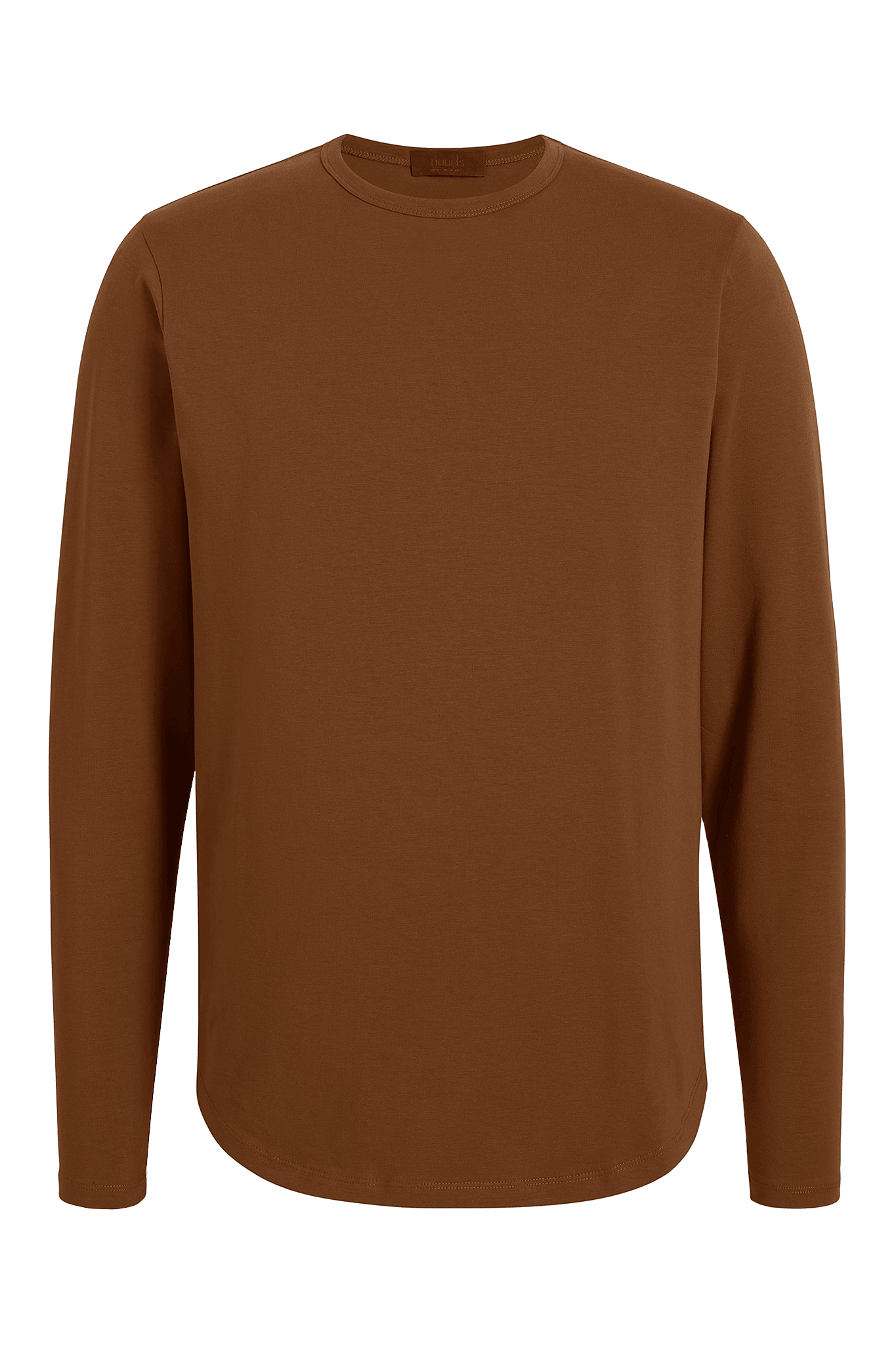 Long Sleeve Curved Hem T-Shirt | Chocolate