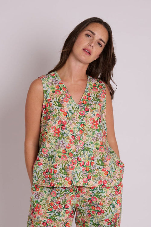 Pippa Linen Top - Floral