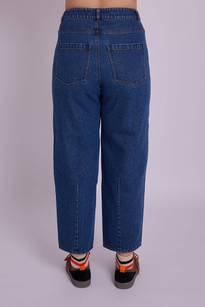 Dolly High Rise Barrel Leg Jean -  Mid Wash