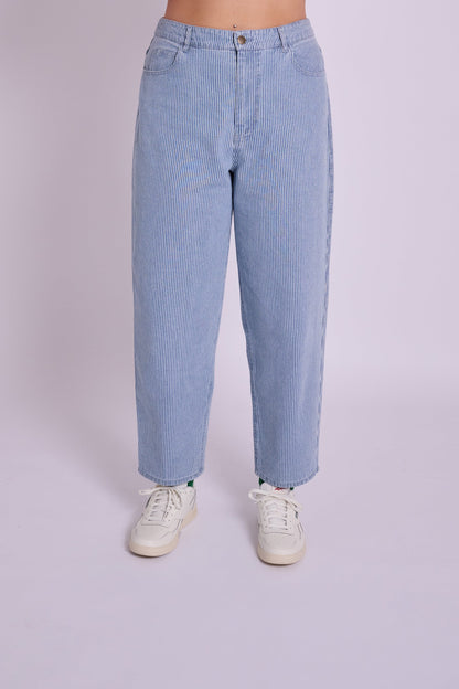 Dolly High Rise Jean - Ticking Stripe