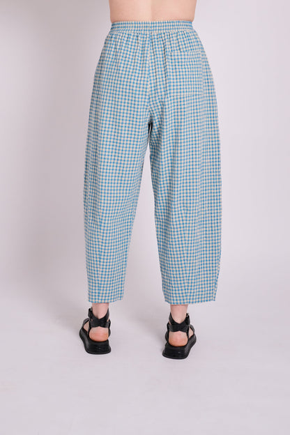Peggy Trousers - Seafoam Rustic Gingham