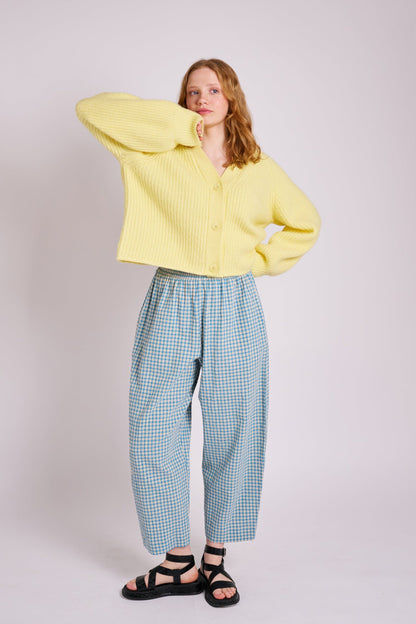 Peggy Trousers - Seafoam Rustic Gingham