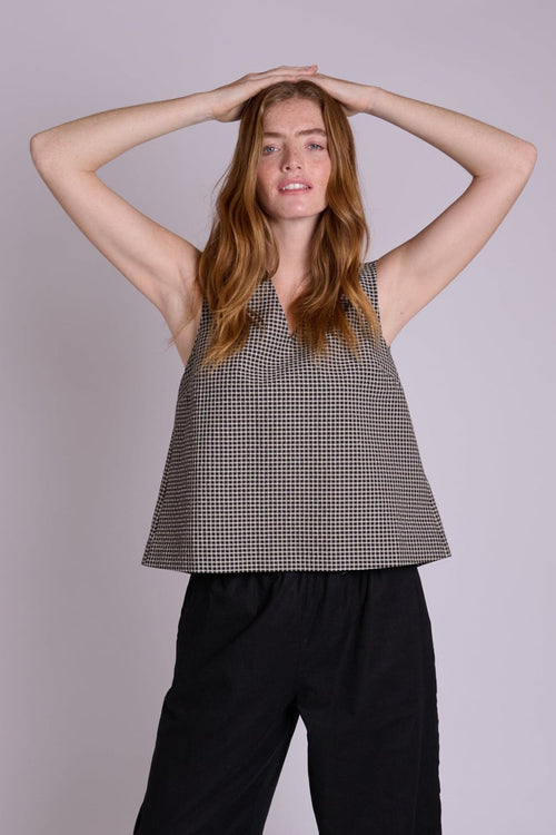 Textured Pippa Top - Gingham