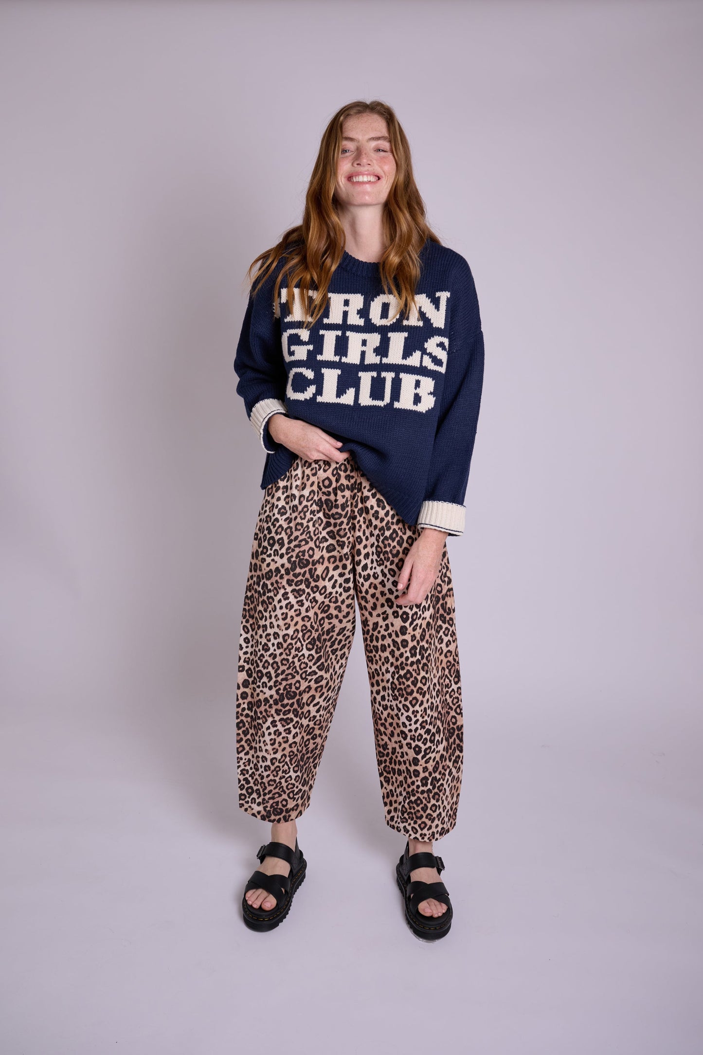 Peggy Trousers - Linen Leopard