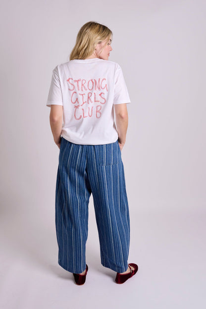 Ottie Trousers - Textured Denim Stripe