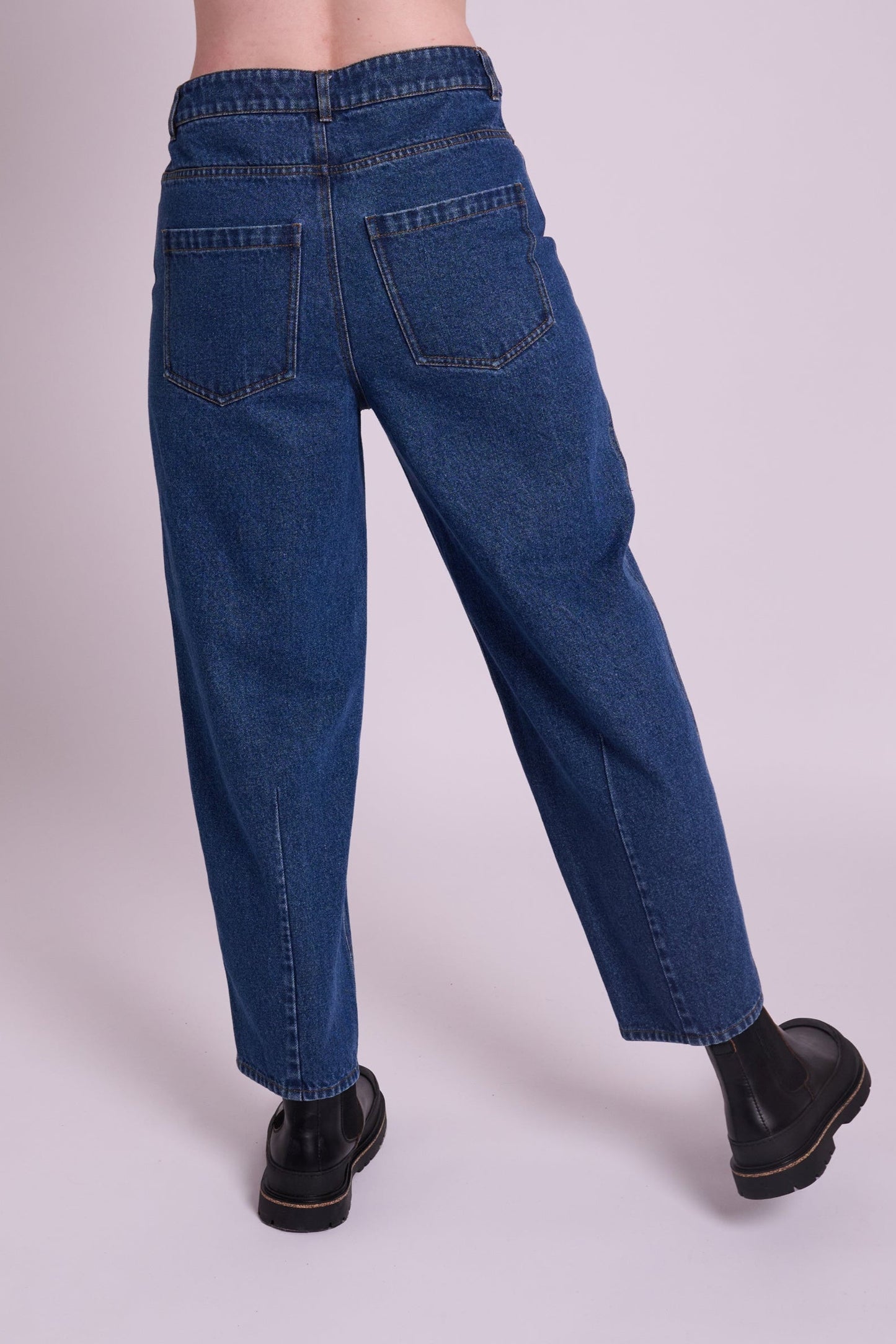 Dolly High Rise Barrel Leg Jean -  Mid Wash
