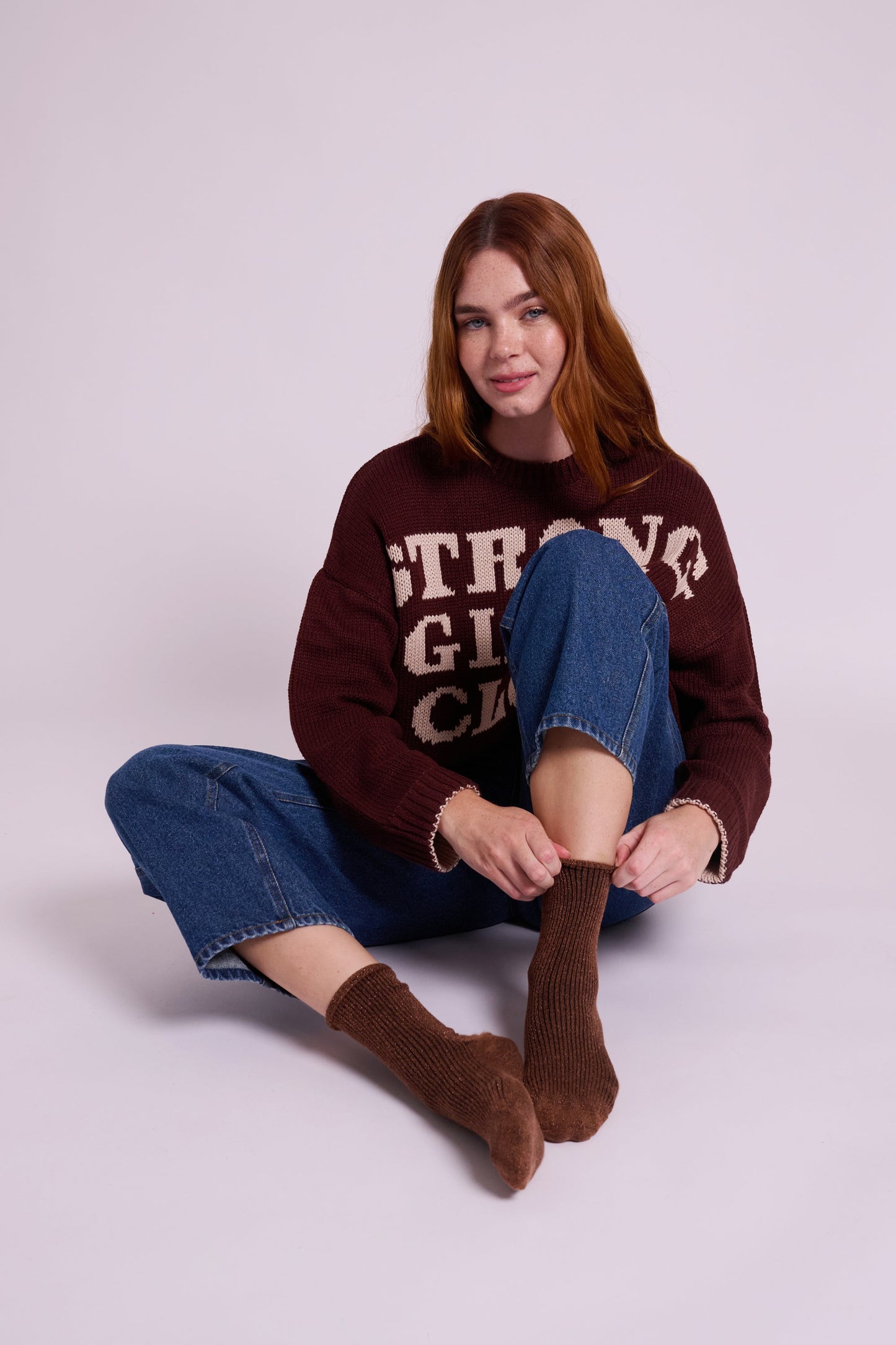 Klue Glitter Socks - Brown