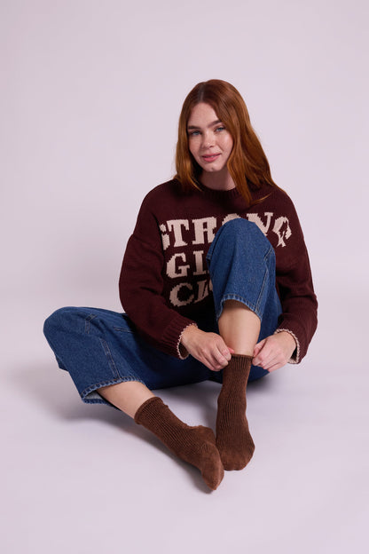 Klue Glitter Socks - Brown