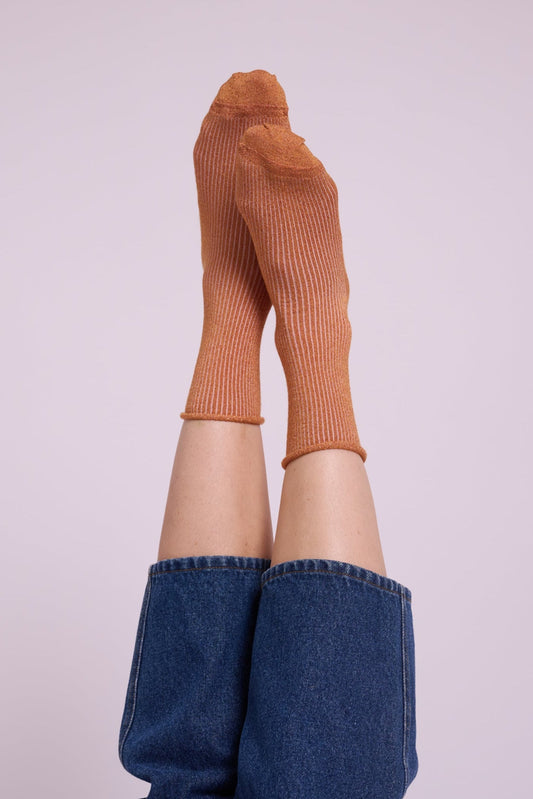 Klue Glitter Socks - Terracotta