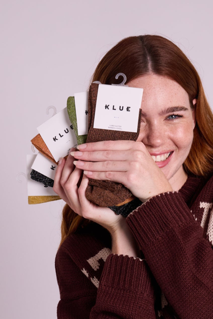 Klue Glitter Socks - Terracotta