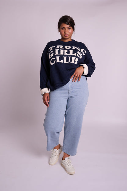 Dolly High Rise Jean - Ticking Stripe
