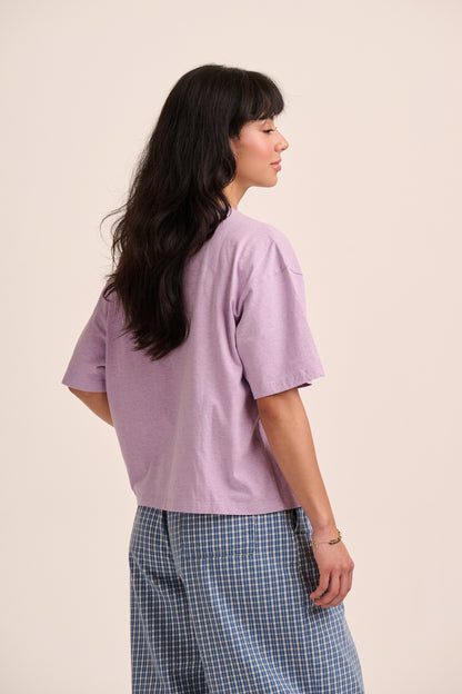 Strong Girls Club Relaxed Boxy TShirt- Lilac