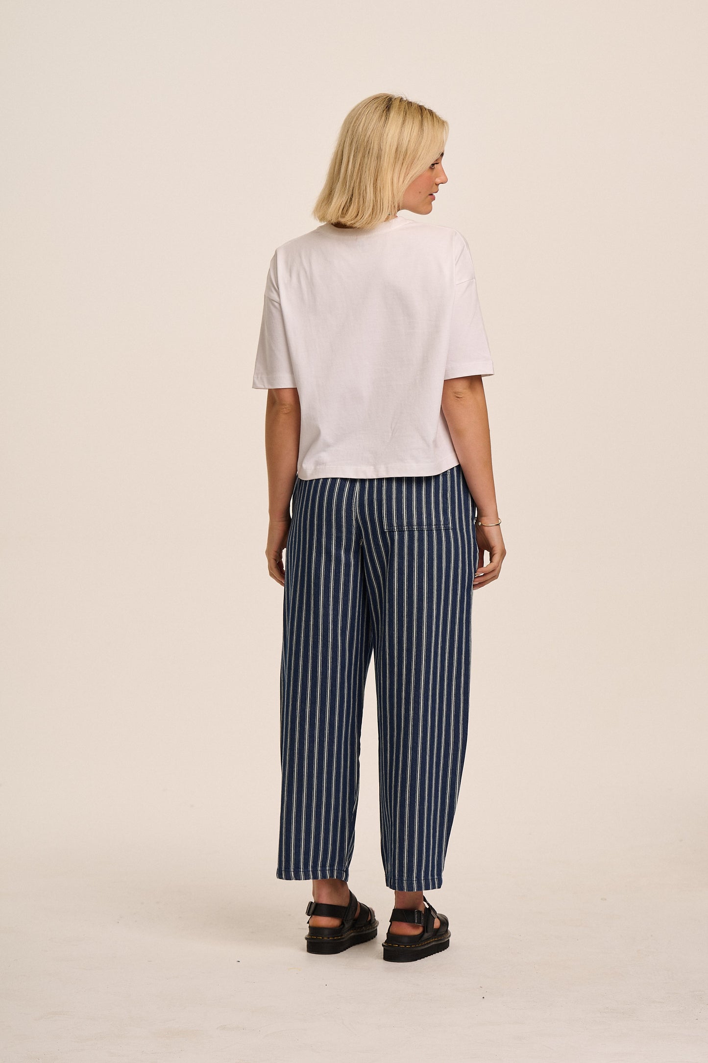 Ottie Denim Trousers - Mid Wash Stripe