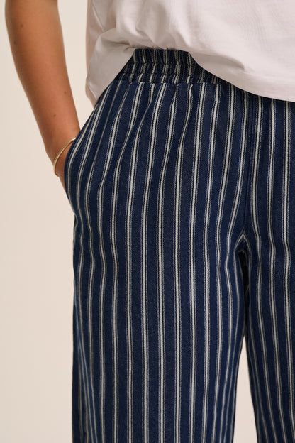 Ottie Denim Trousers - Mid Wash Stripe