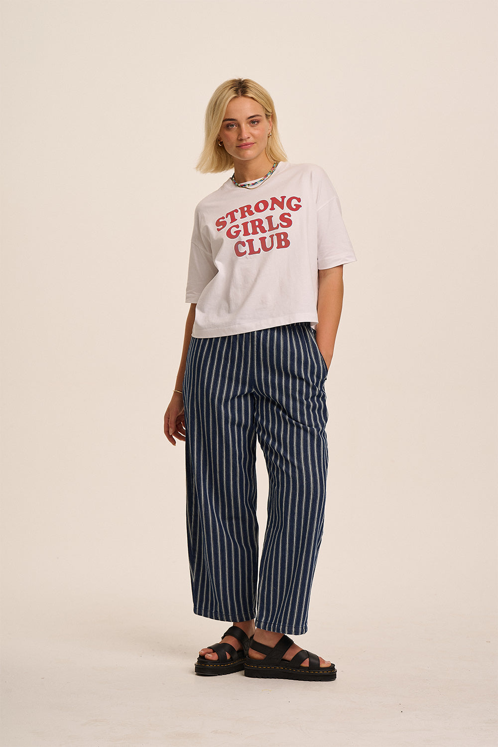 Strong Girls Club Relaxed Boxy TShirt - White & Red