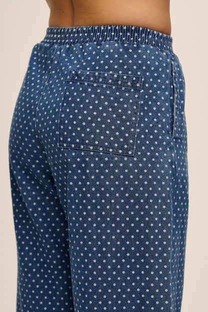 Ottie Denim Trousers - Mid Wash Dotty