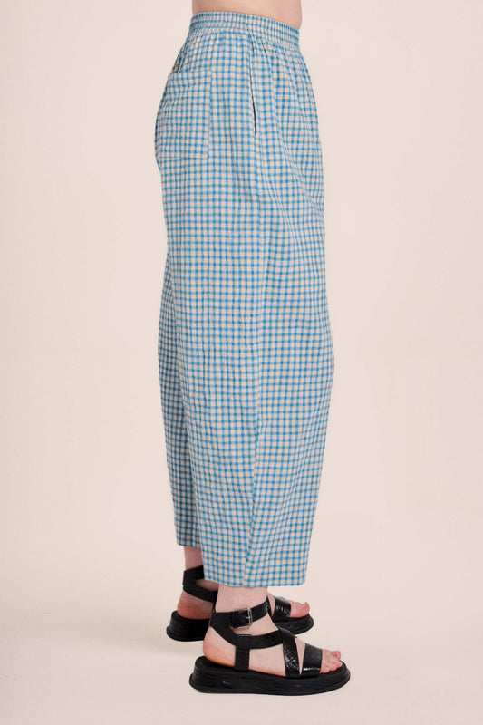 Peggy Trousers - Seafoam Rustic Gingham