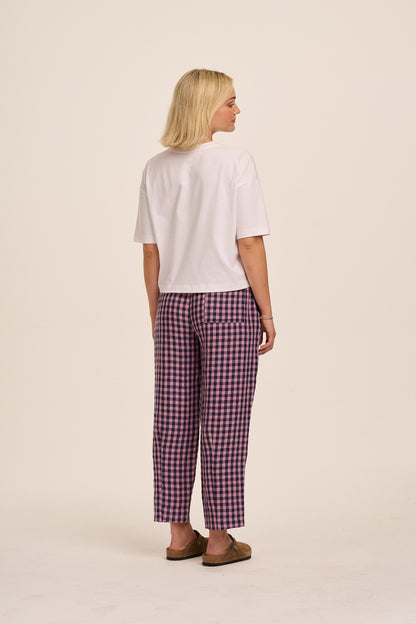 Peggy Linen Trousers - Pink Gingham