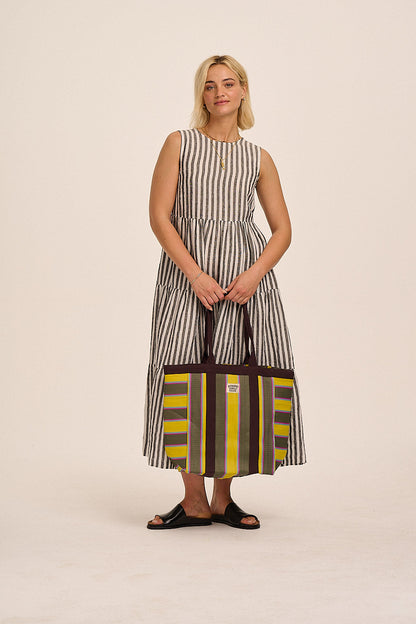 Recycled Nylon Easy Bag - Yellow & Khaki