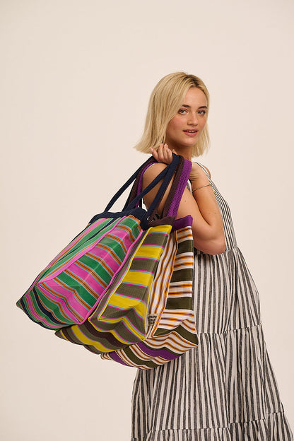 Recycled Nylon Easy Bag - Pink & Green