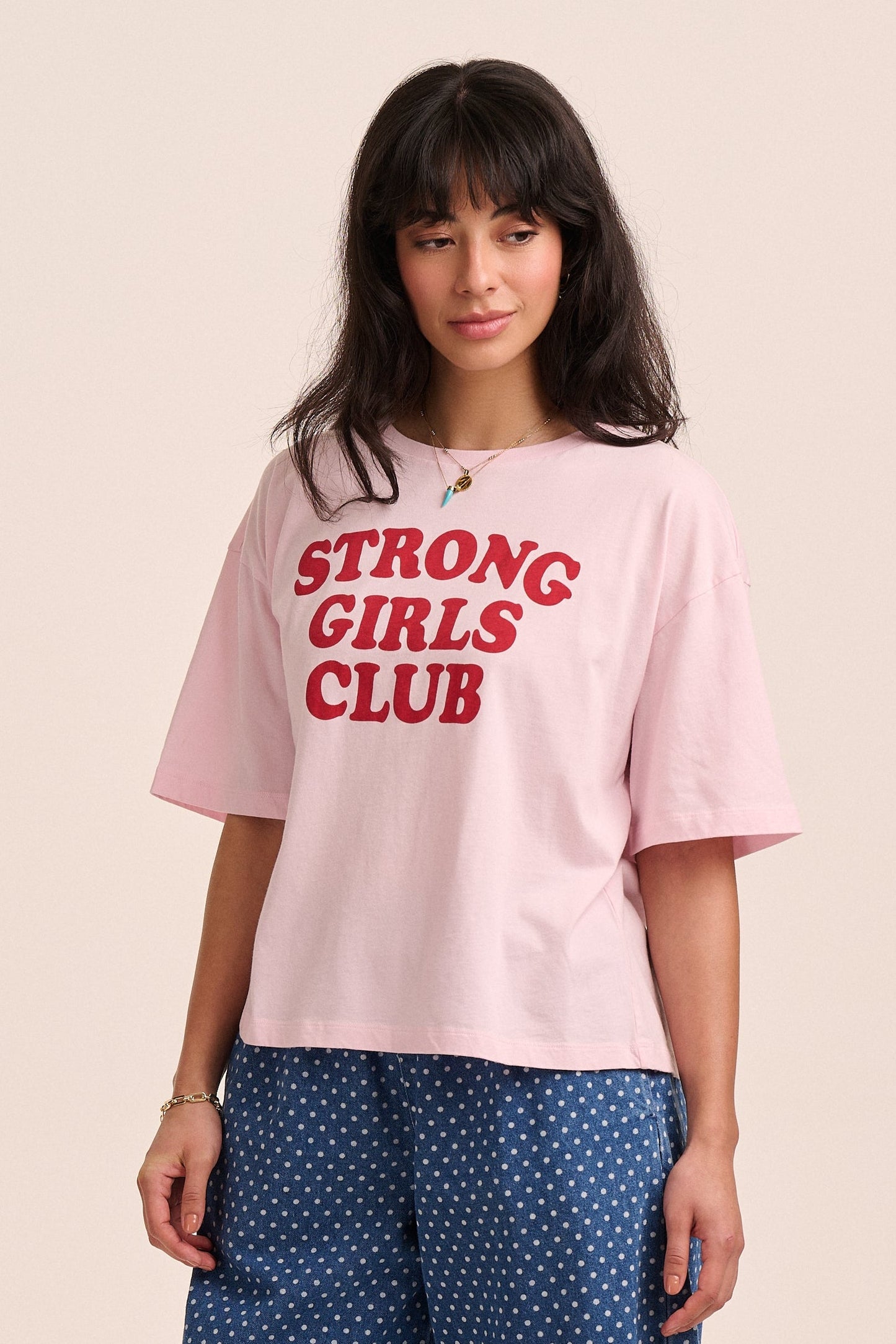 Strong Girls Club Relaxed Boxy TShirt - Pink