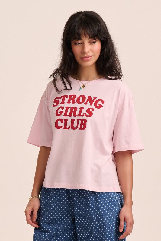 Strong Girls Club Relaxed Boxy TShirt - Pink
