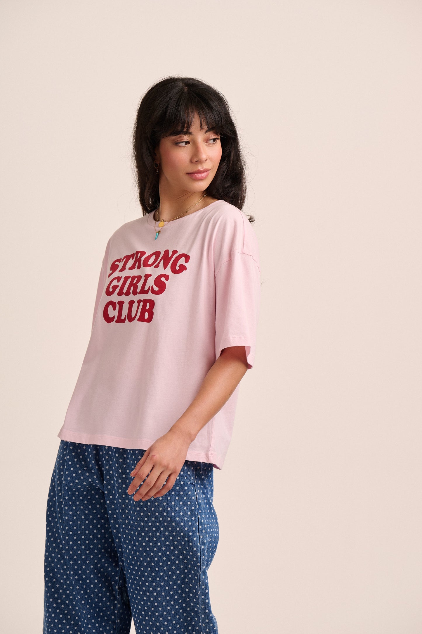 Strong Girls Club Relaxed Boxy TShirt - Pink