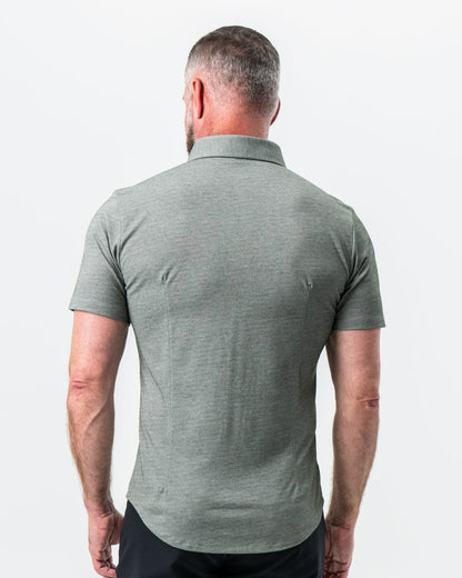 "The Armstrong" Olive Pique Short Sleeve Button Down