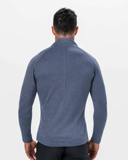 Brushed Quarter Zip - Heathered Navy