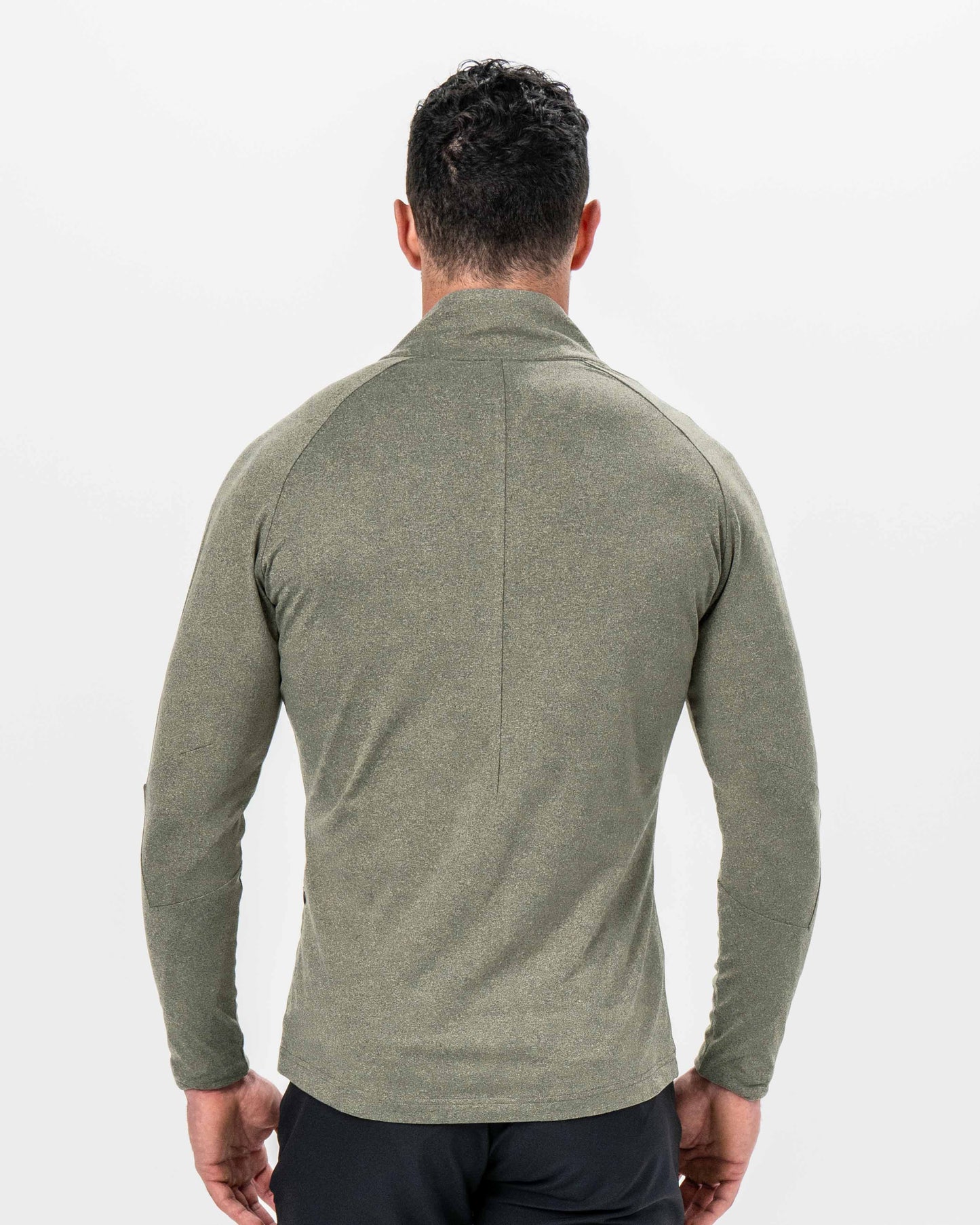 Brushed Quarter Zip - Heathered Olive