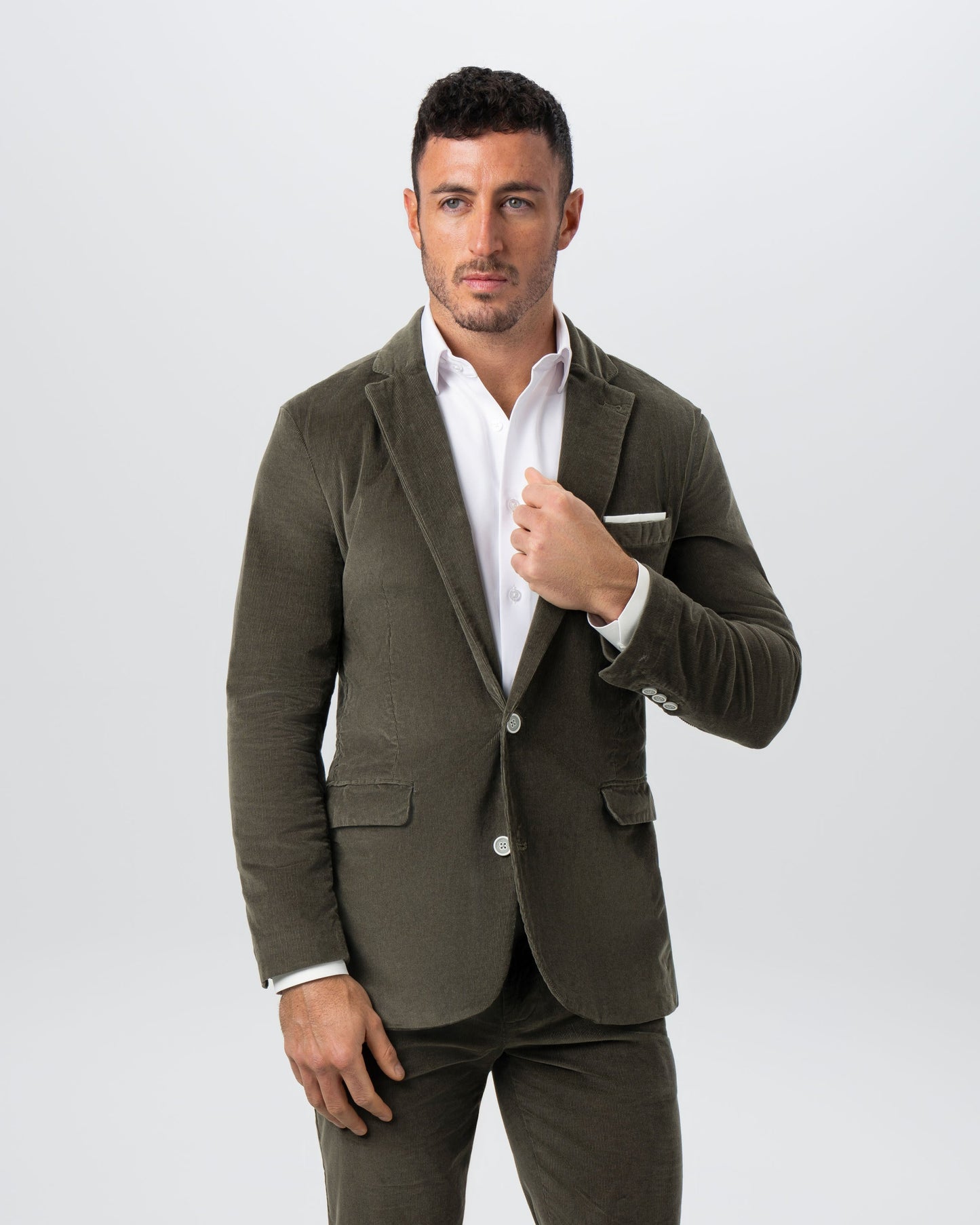 Unstructured Corduroy Blazer - Dark Olive