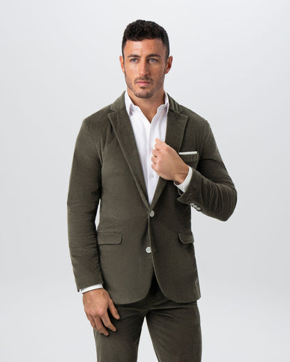 Unstructured Corduroy Blazer - Dark Olive