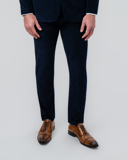 Corduroy Flat Front Waistband Pant - Dark Navy