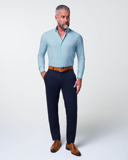 "The Atlas" Mint, Blue & White Mini Check