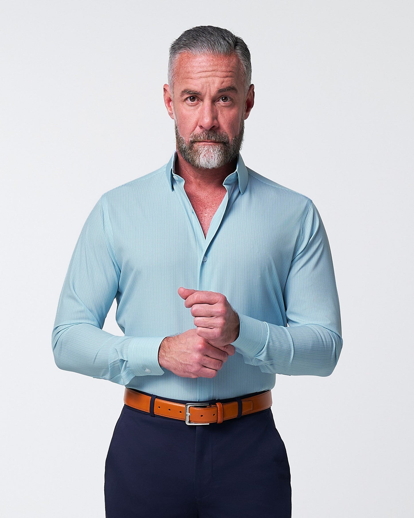 "The Atlas" Mint, Blue & White Mini Check
