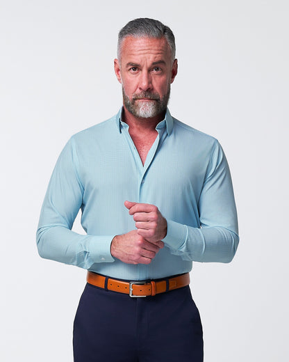 "The Atlas" Mint, Blue & White Mini Check