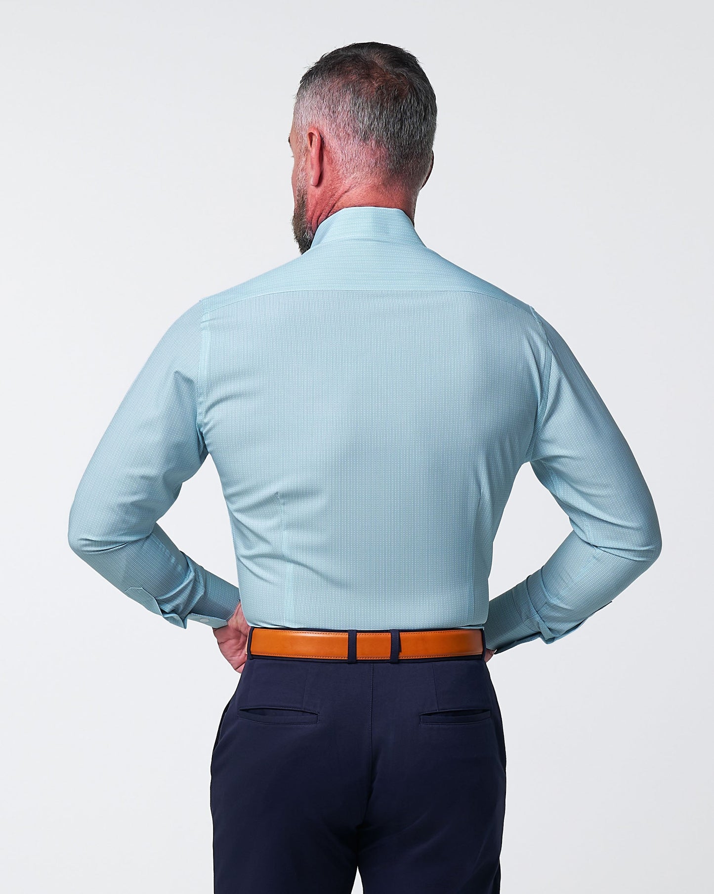 "The Atlas" Mint, Blue & White Mini Check
