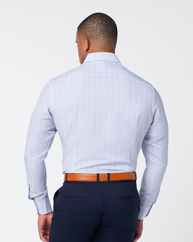 "The Baxter" Blue Mini Line Patterned Windowpane