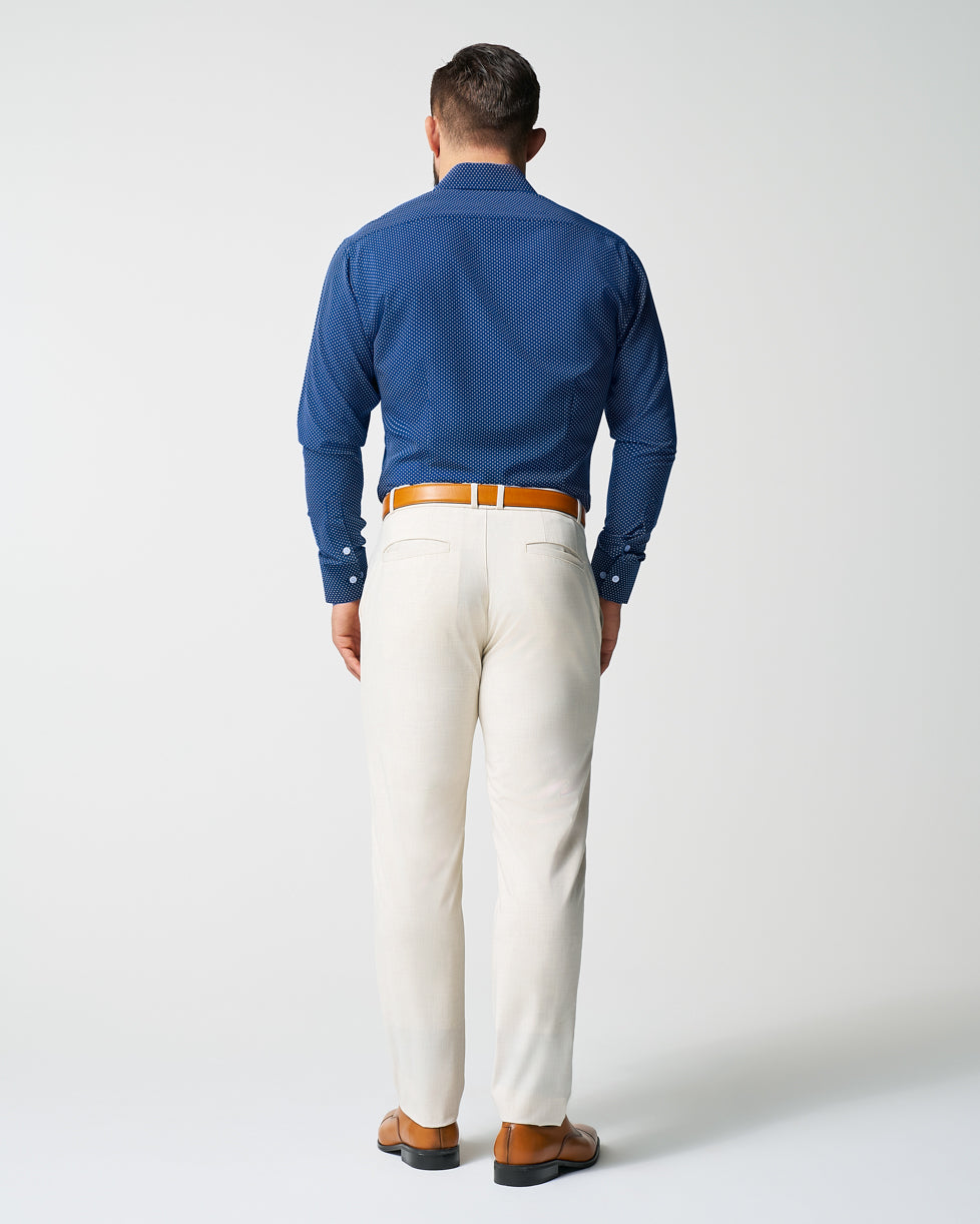 "The Boylston" Navy with White Polka Dots - Classic Fit