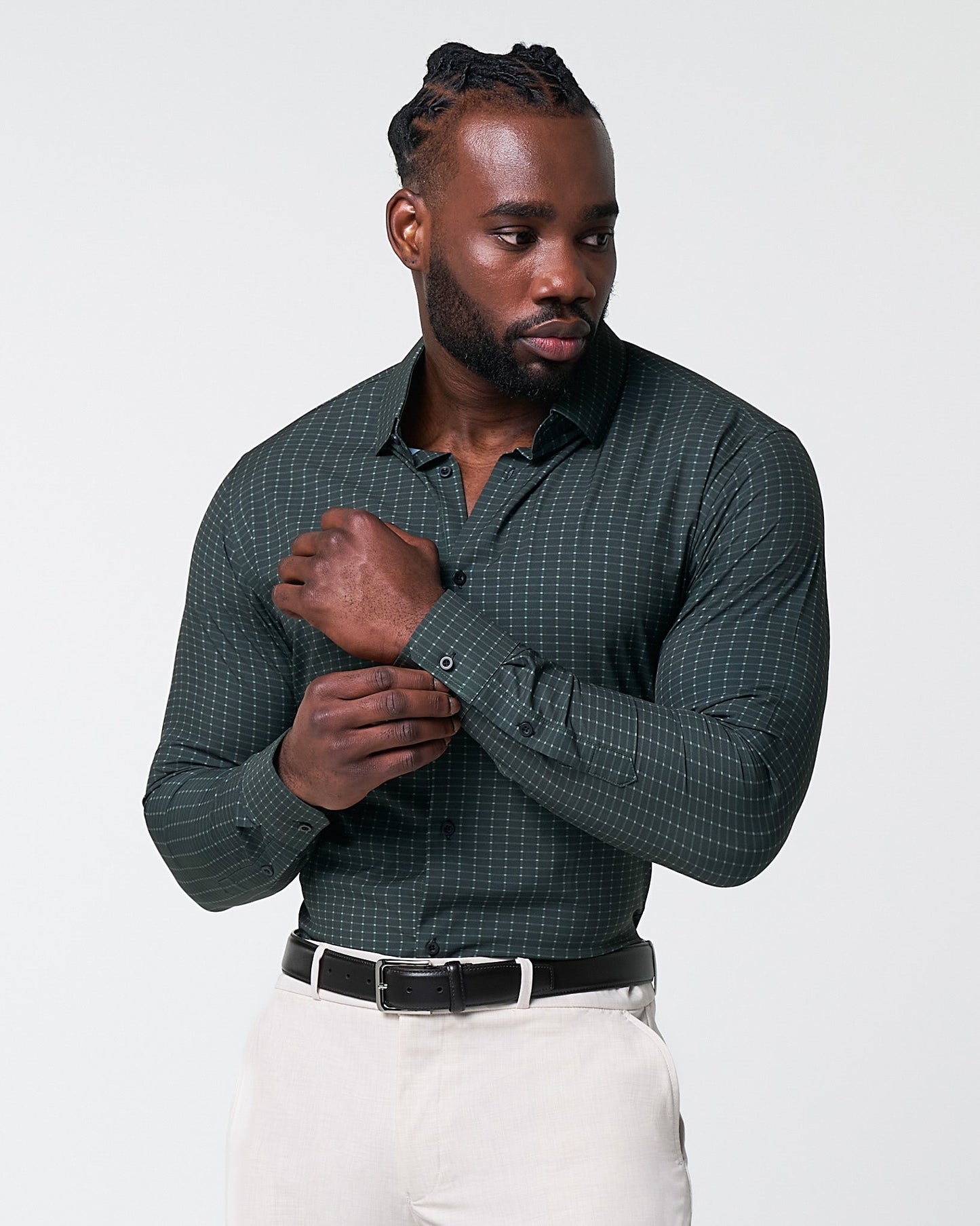 "The Colby" Dark Green & Mint Windowpane